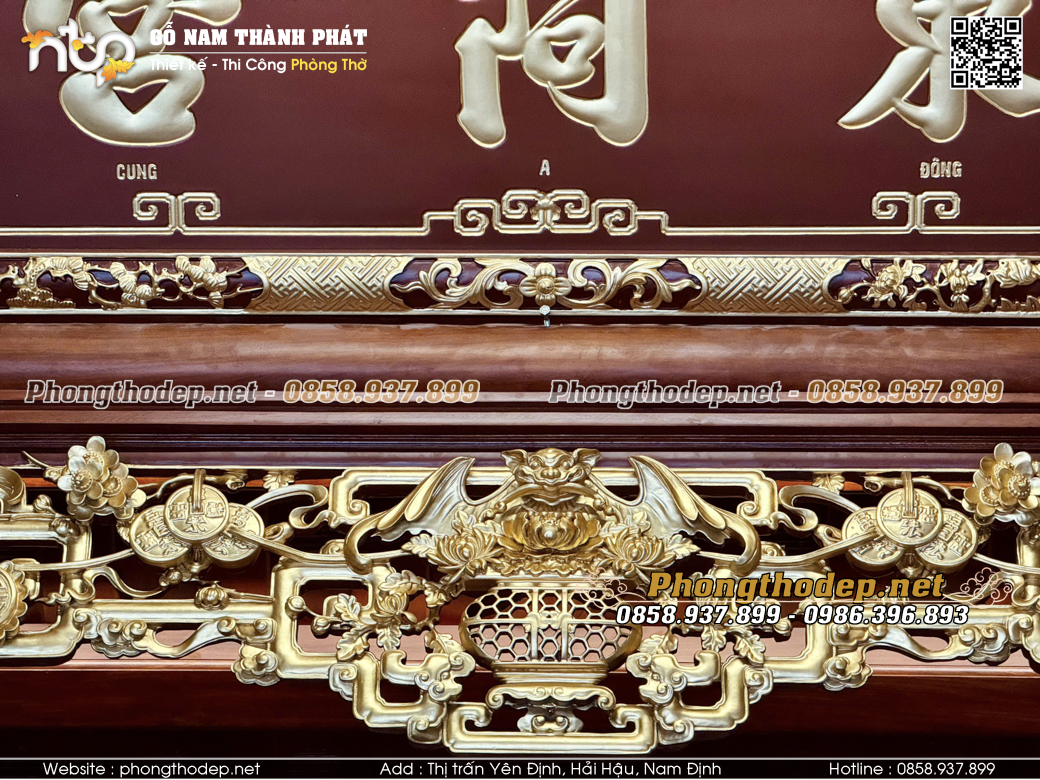Cửa võng chạm khắc tinh xảo, hoàn thiện sắc nét từng chi tiết